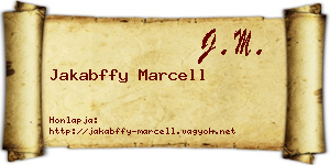 Jakabffy Marcell névjegykártya